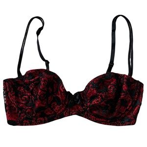 Vintage Victoria’s Secret Gold Label Red Black Lace Bra
